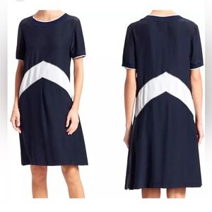 Rag Bone Hannah Silk Dress T-Shirt Fit Flare Round Neck Short Sleeve Black S EUC